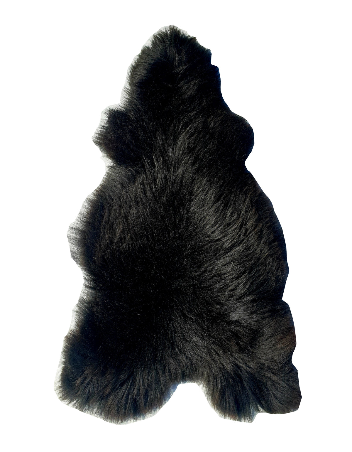 Sheepskin Island Black Natural Long Hair 15cm Fluffy Carpet 90x50cm