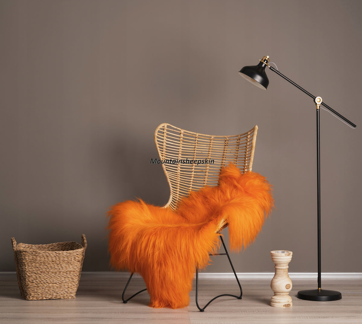 Sheepskin Island Long Hair Orange 110-130 Color multicolor