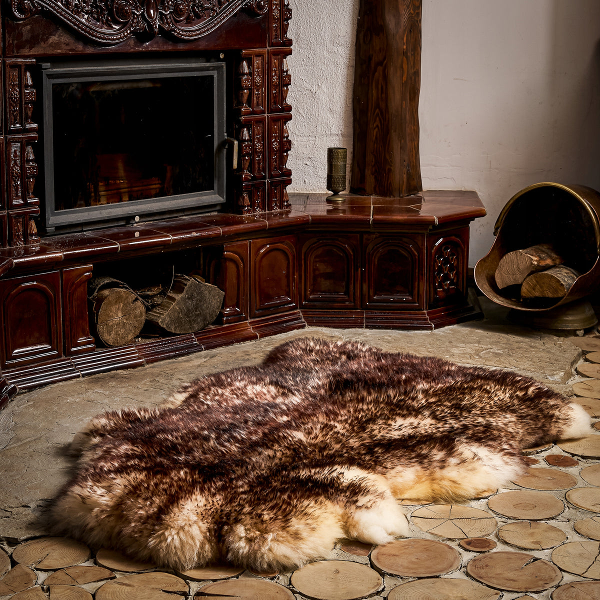Sheepskin "MUFLON" - 150cm/XXXXL (Mother) 100%Natural! Manufacturer code Skóra owcza muflon - 150cm MATKA