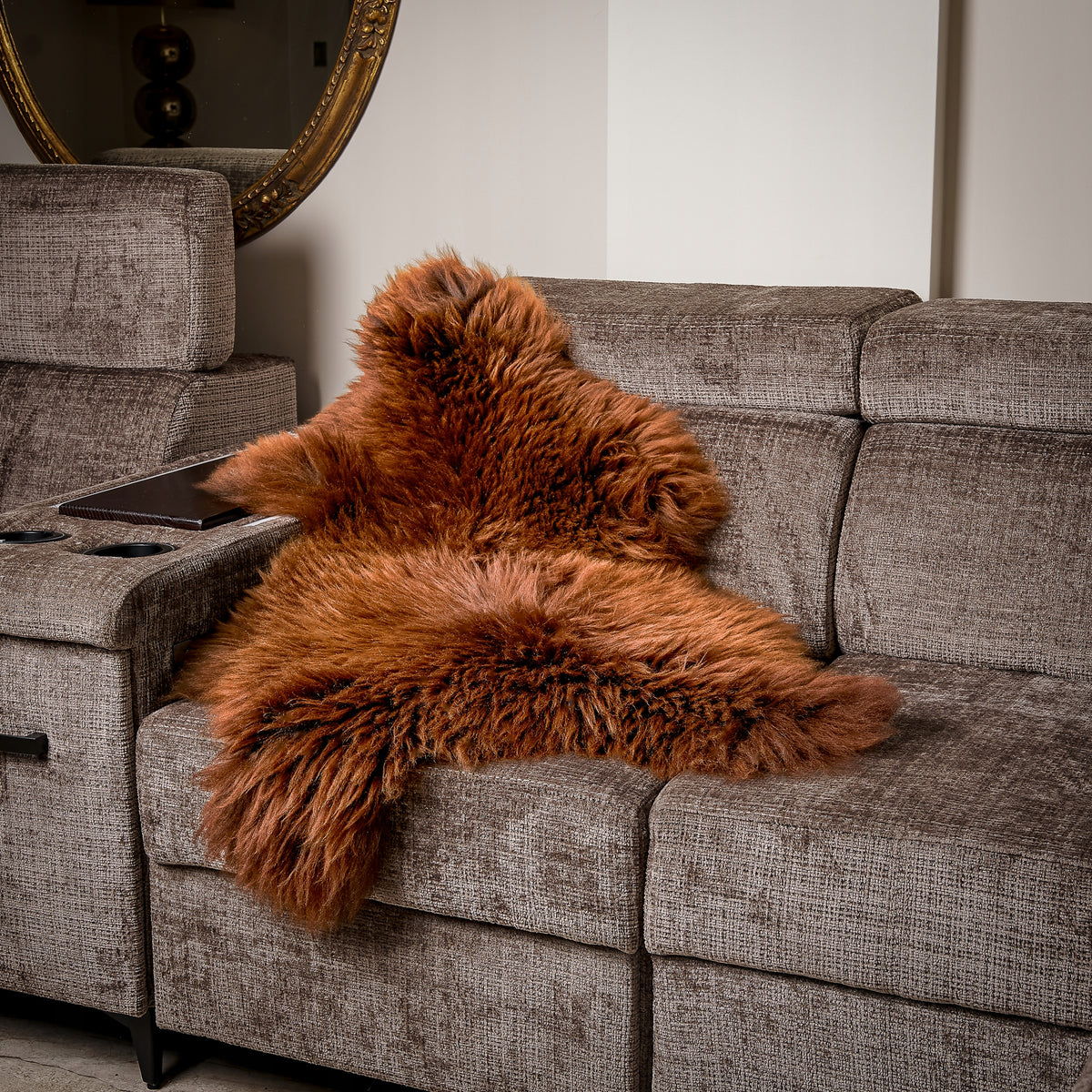 Sheepskin "NATURAL BROWN" - 50cm/XXXS (Little Lamb) 100%Natural! Manufacturer code Skóra owcza naturalny brąz - 50cm
