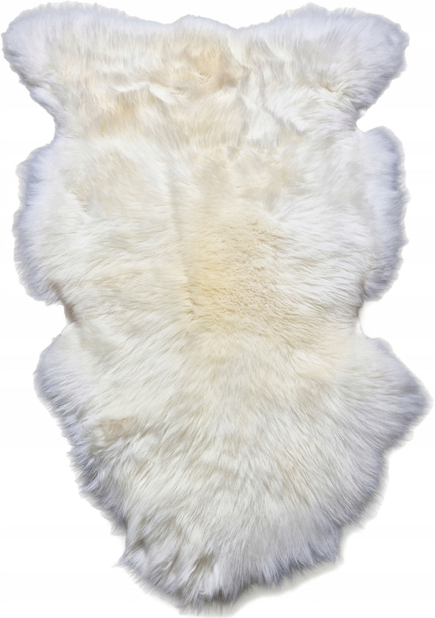 Sheepskin Natural Bedspread White Ecru 130x70cm Large Lamb Rug 2XL
