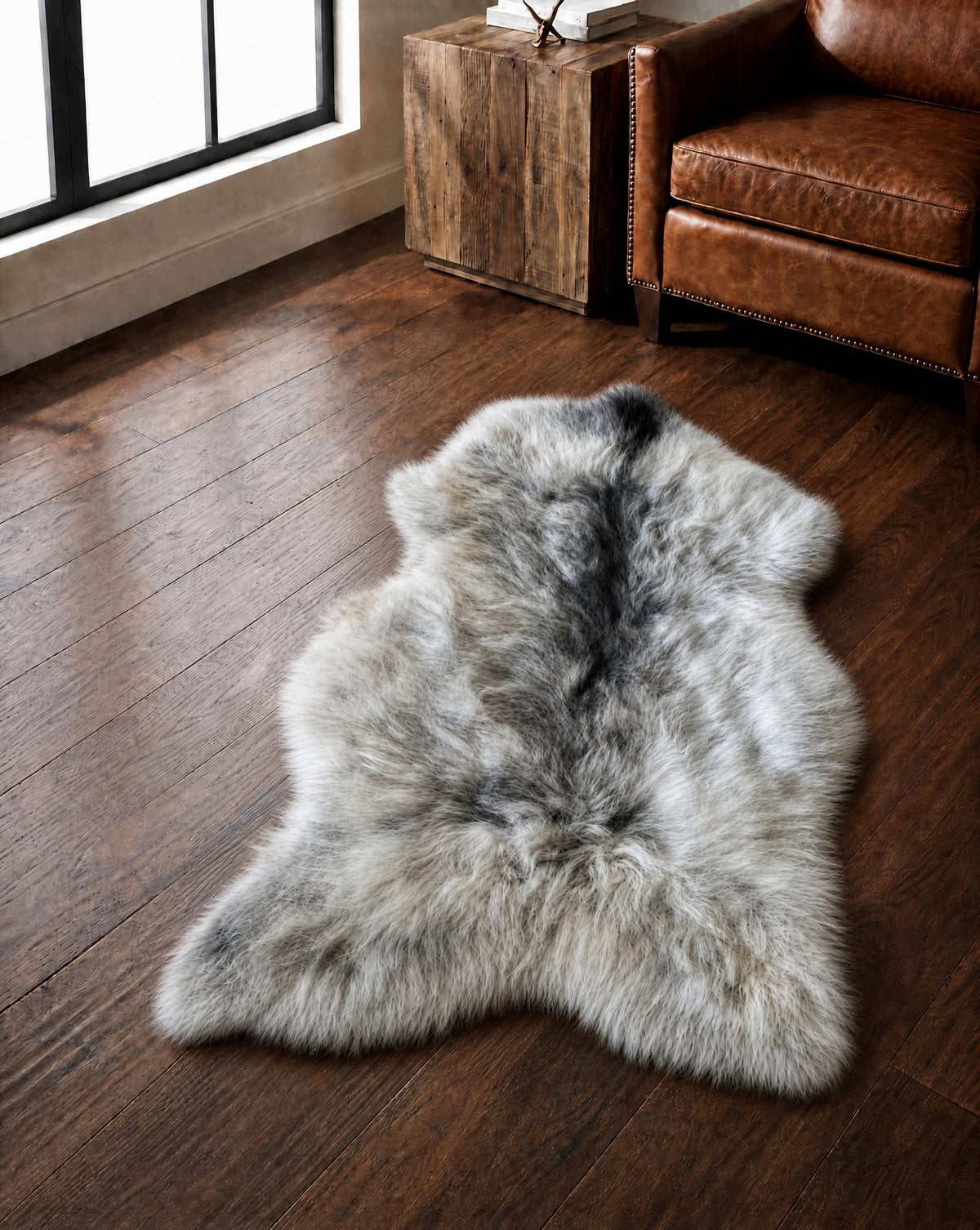 Sheepskin "WRZOSÓWKA"Premium - LIGHT GREY -80cm/L (Lamb)100%Natural! Manufacturer code Skóra owcza "WRZOSÓWKA" - Jasno siwa 80cm
