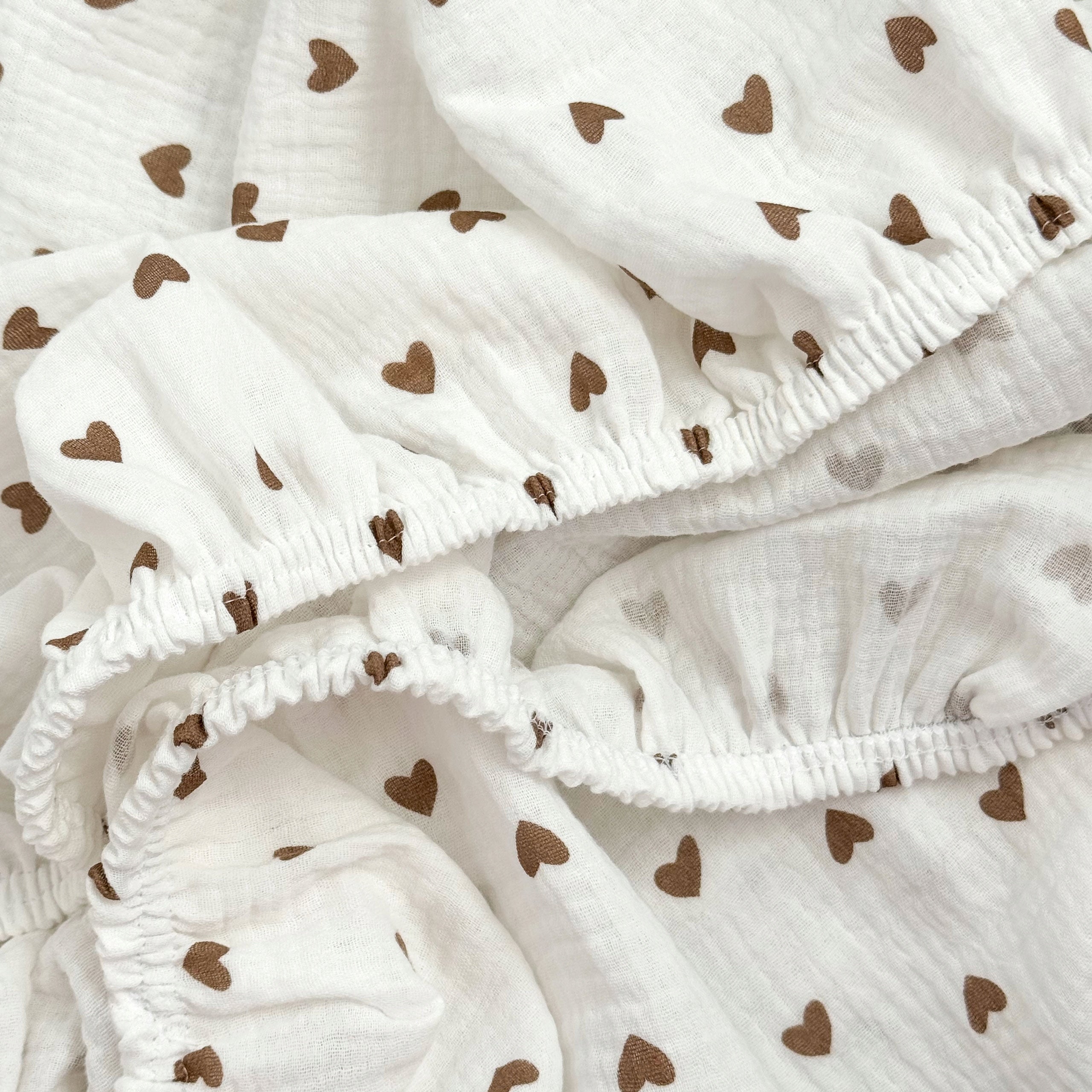 Sheet for Chicco BABY HUG muslin oval with elastic band Boho Hearts Packaging status original
