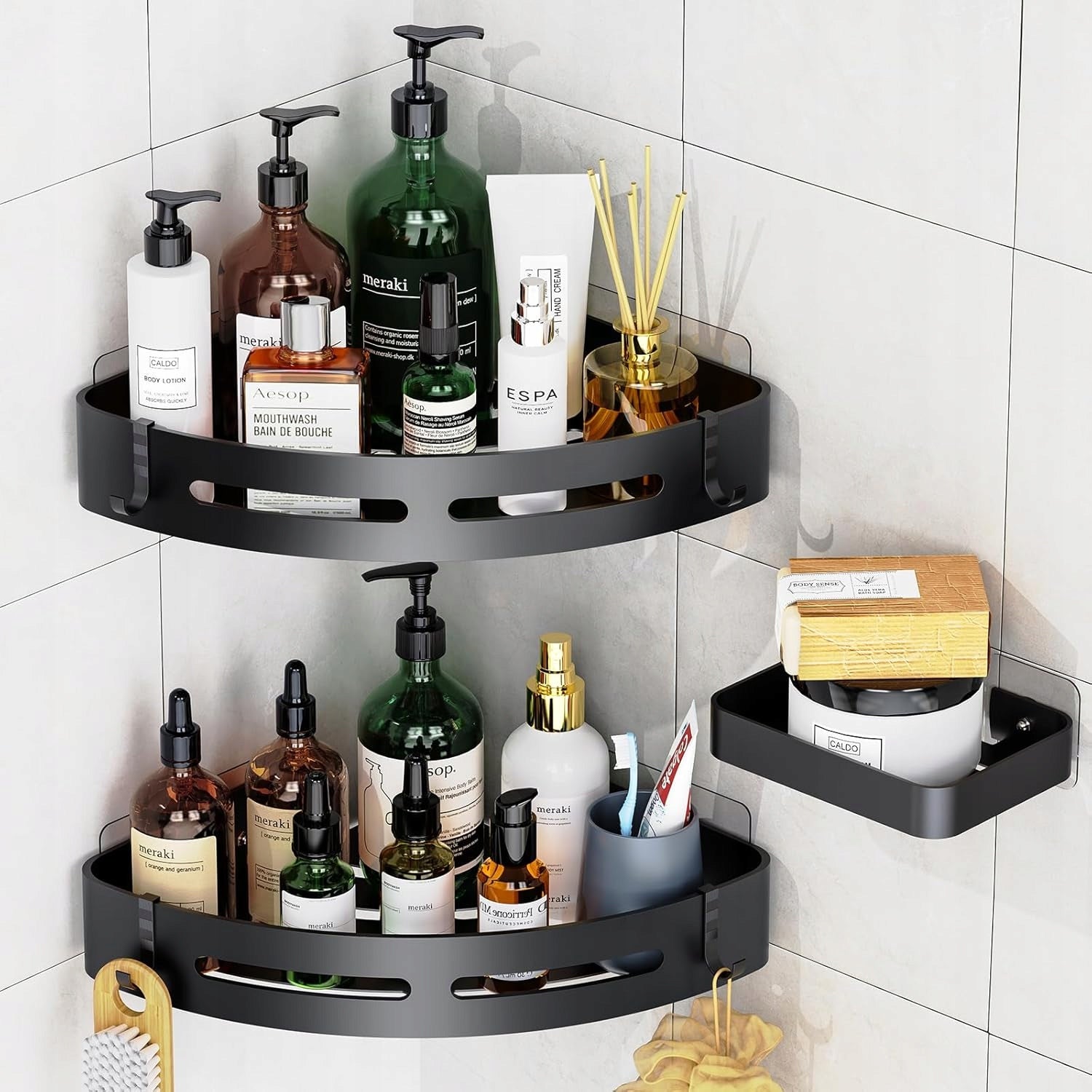 Shelf, No Drilling Shower Set, Uamector X 3 Bathroom Organizer