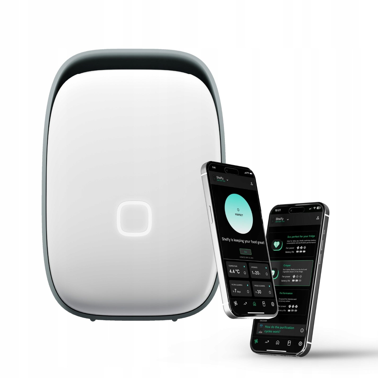 Shelfy purifier odor absorber for refrigerator smart app