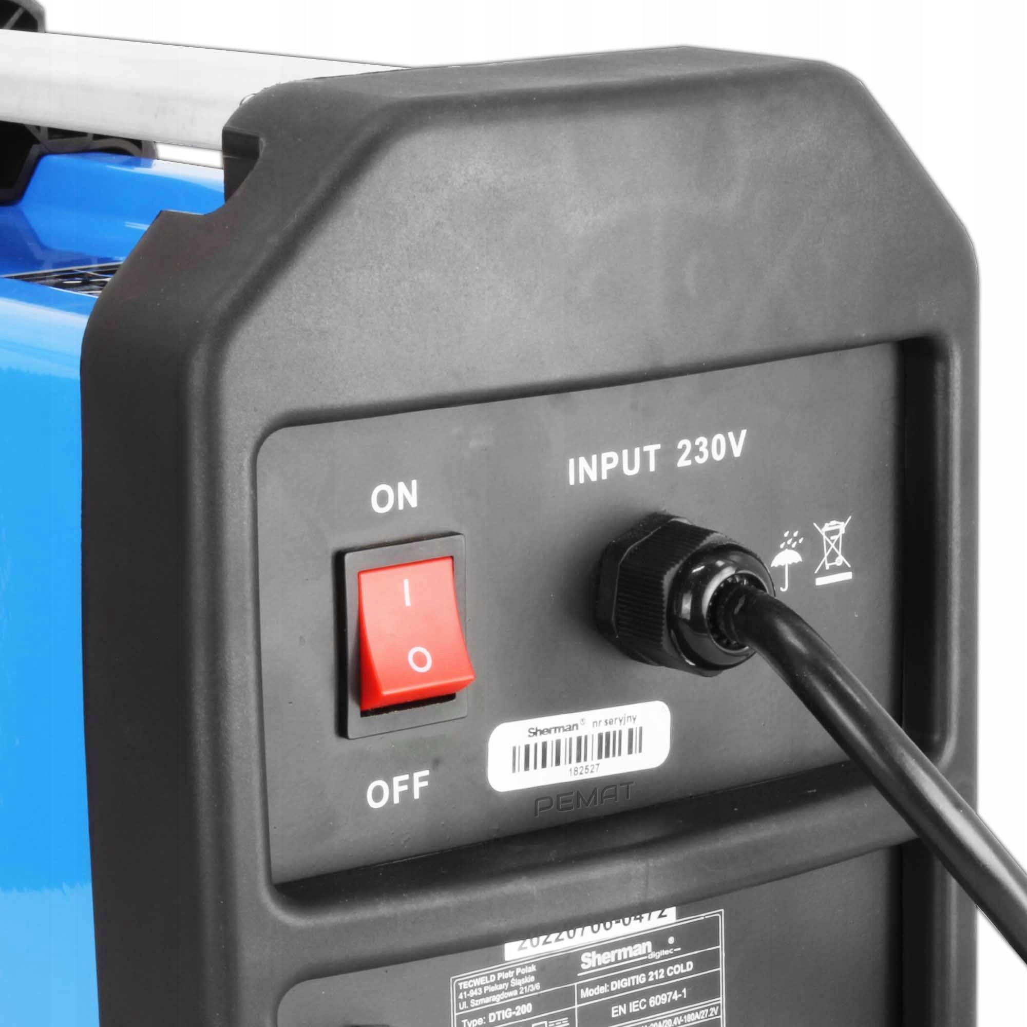 Sherman DIGITIG 212 COLD SPOT inverter welder Duty cycle time 60%