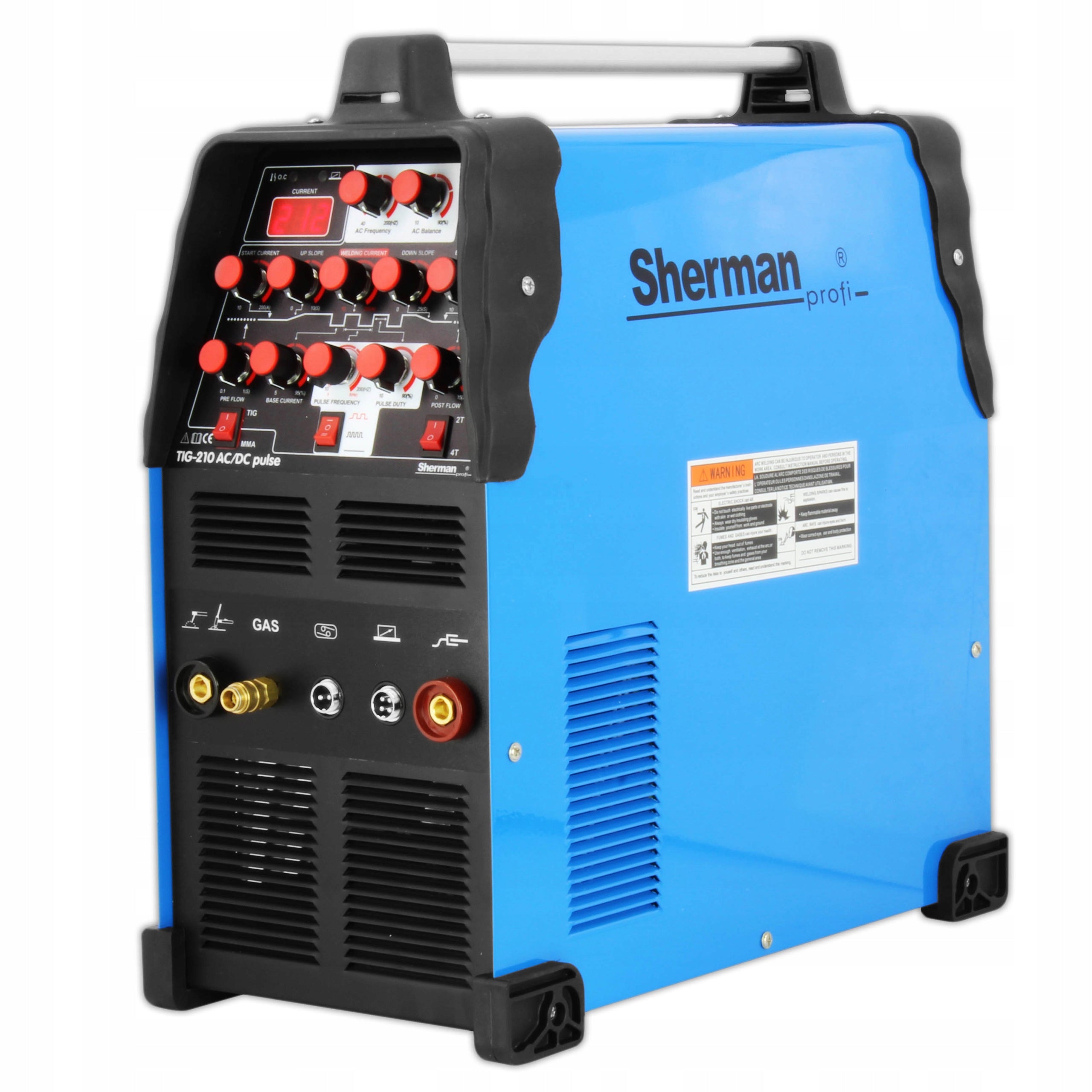 Sherman TIG AC/DC 210 Inverter welder with pulse 200A Model SINW-TIG210ACDCP