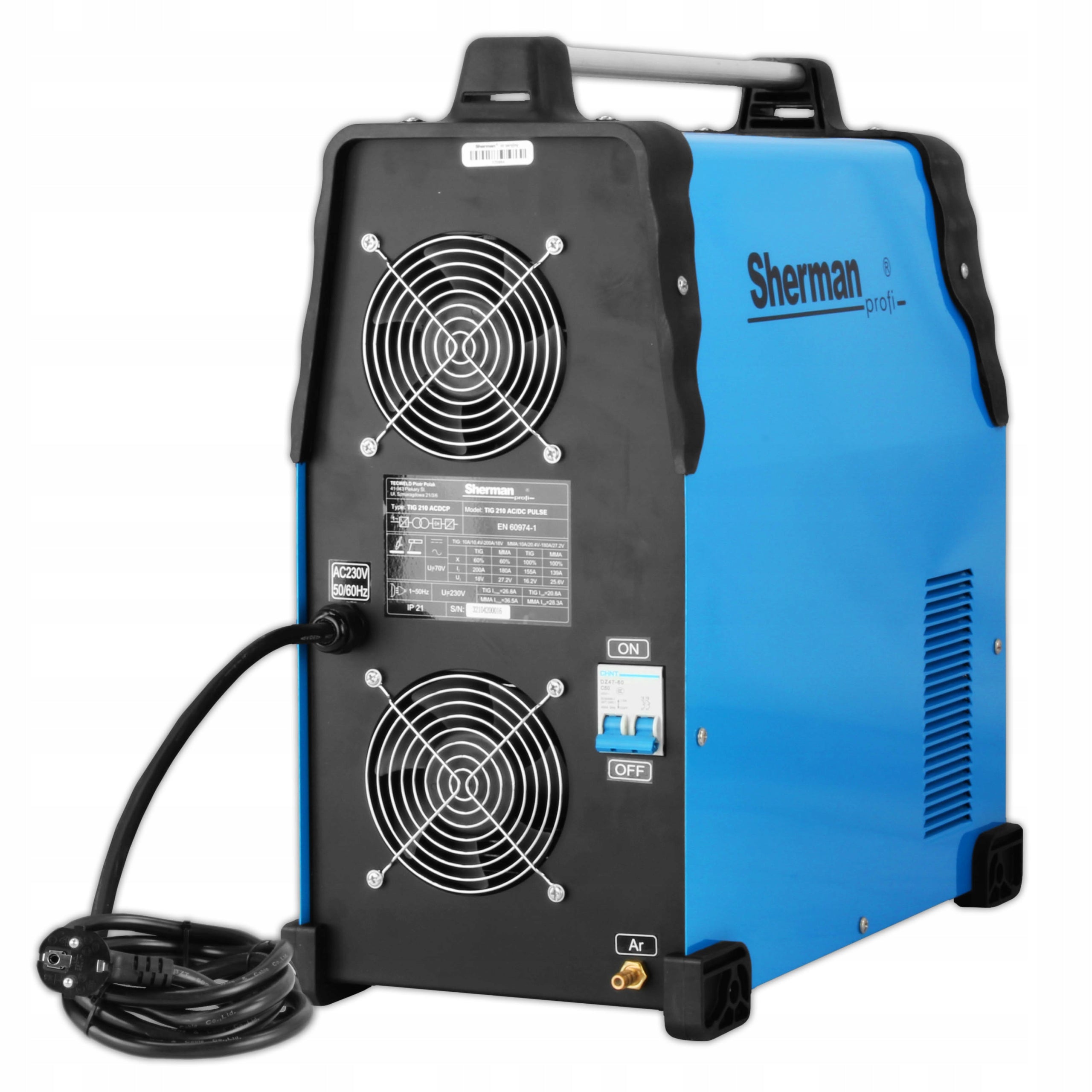 Sherman TIG AC/DC 210 Inverter welder with pulse 200A Welding methods MMA TIG