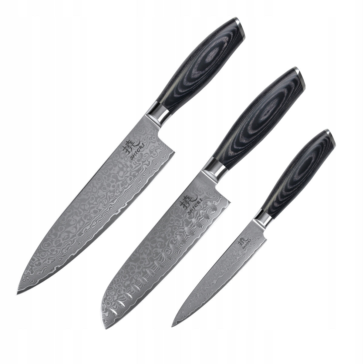 Shiori 3-Set Kuro Muro + Santoku + Sifu - set of three knives Brand Shiori