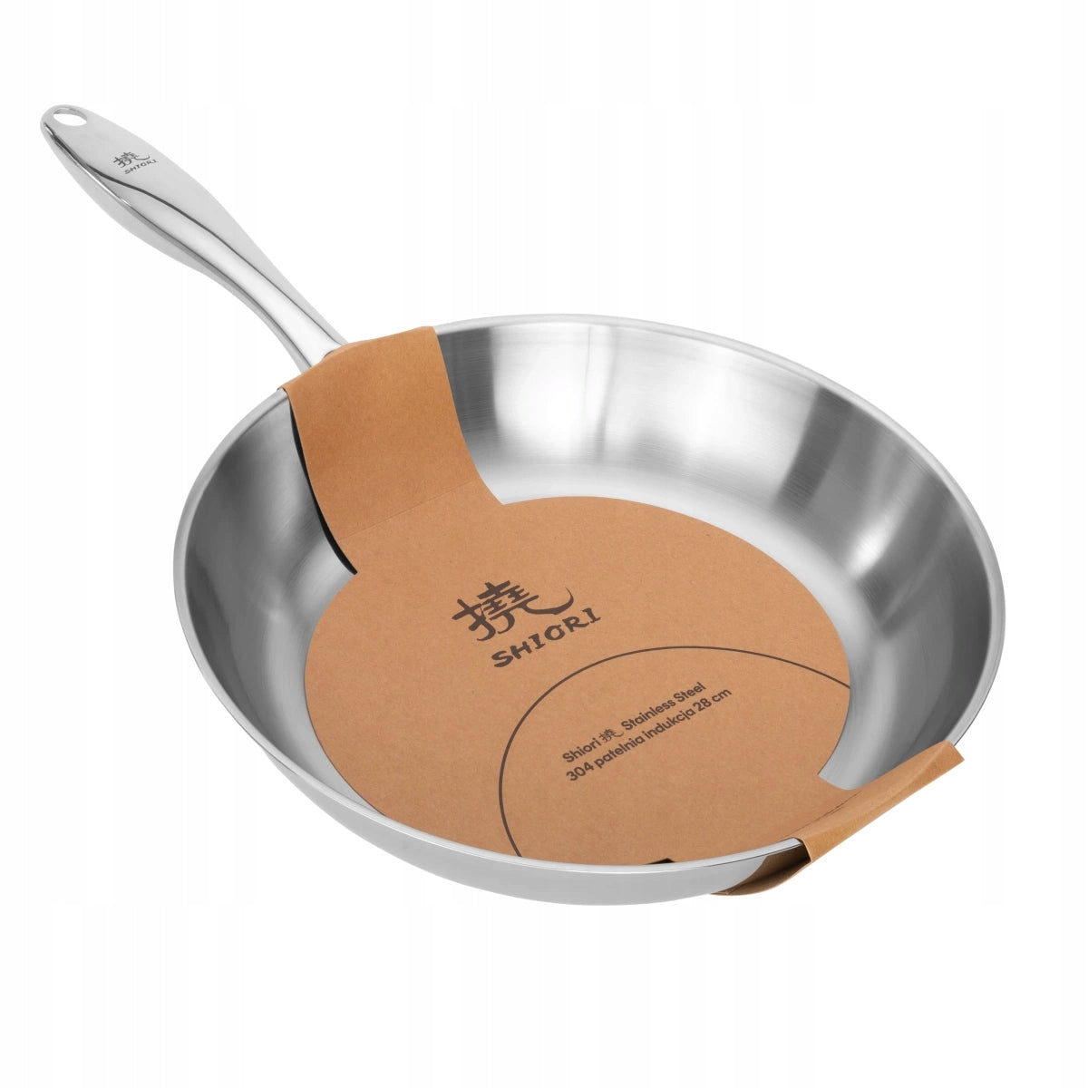 Shiori Stainless Steel 304 frying pan without coating induction 28cm Packaging status original