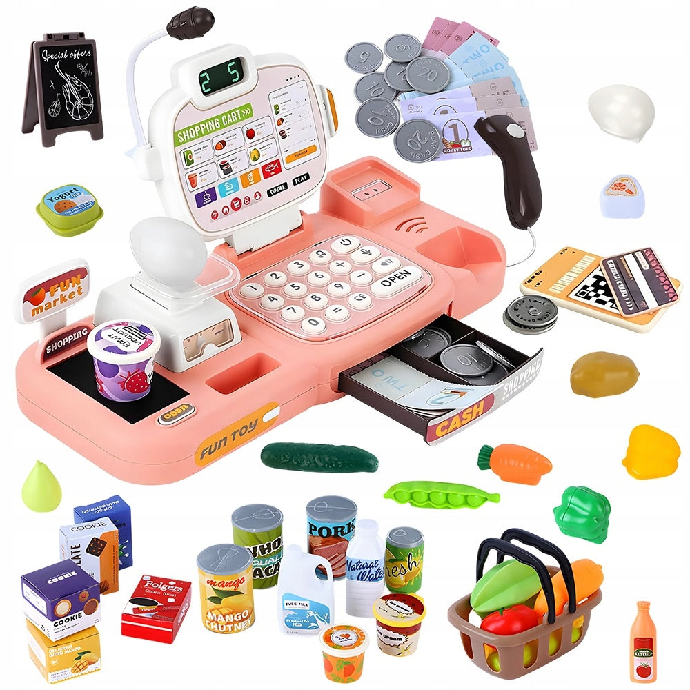 Shop Cash Register Fiscal Shop Cash Register With Calculator Supermarket For Children Brand no brand