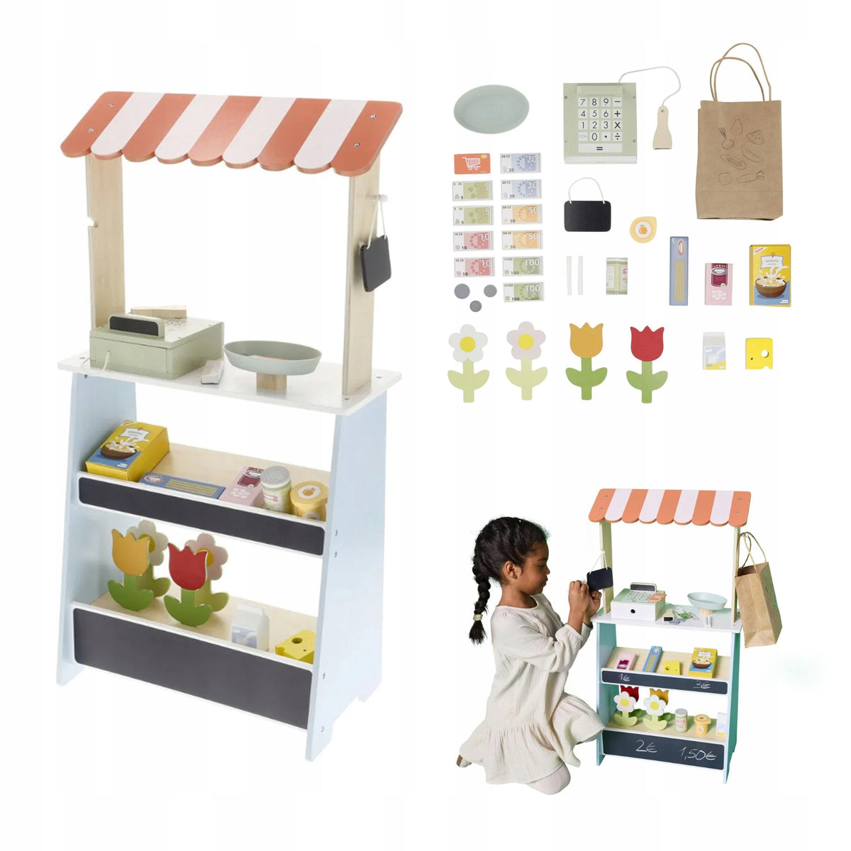 Shop Wooden Shop Children's stall Baseball Accessories Cash Register