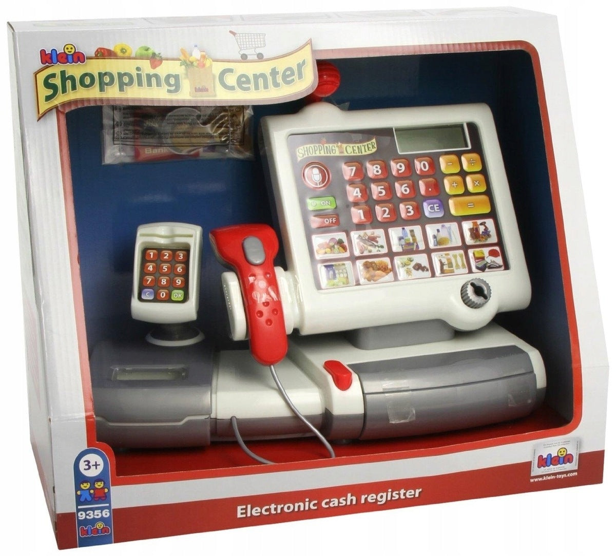 Shop cash register with scanner