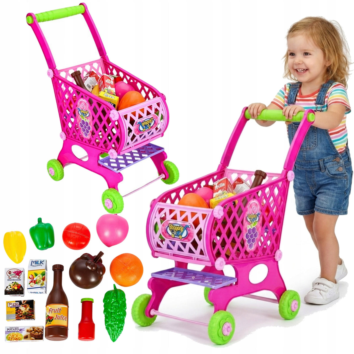 Shop trolley For Children Fun In The Shop Shopping Cart 46 Elements 52 cm