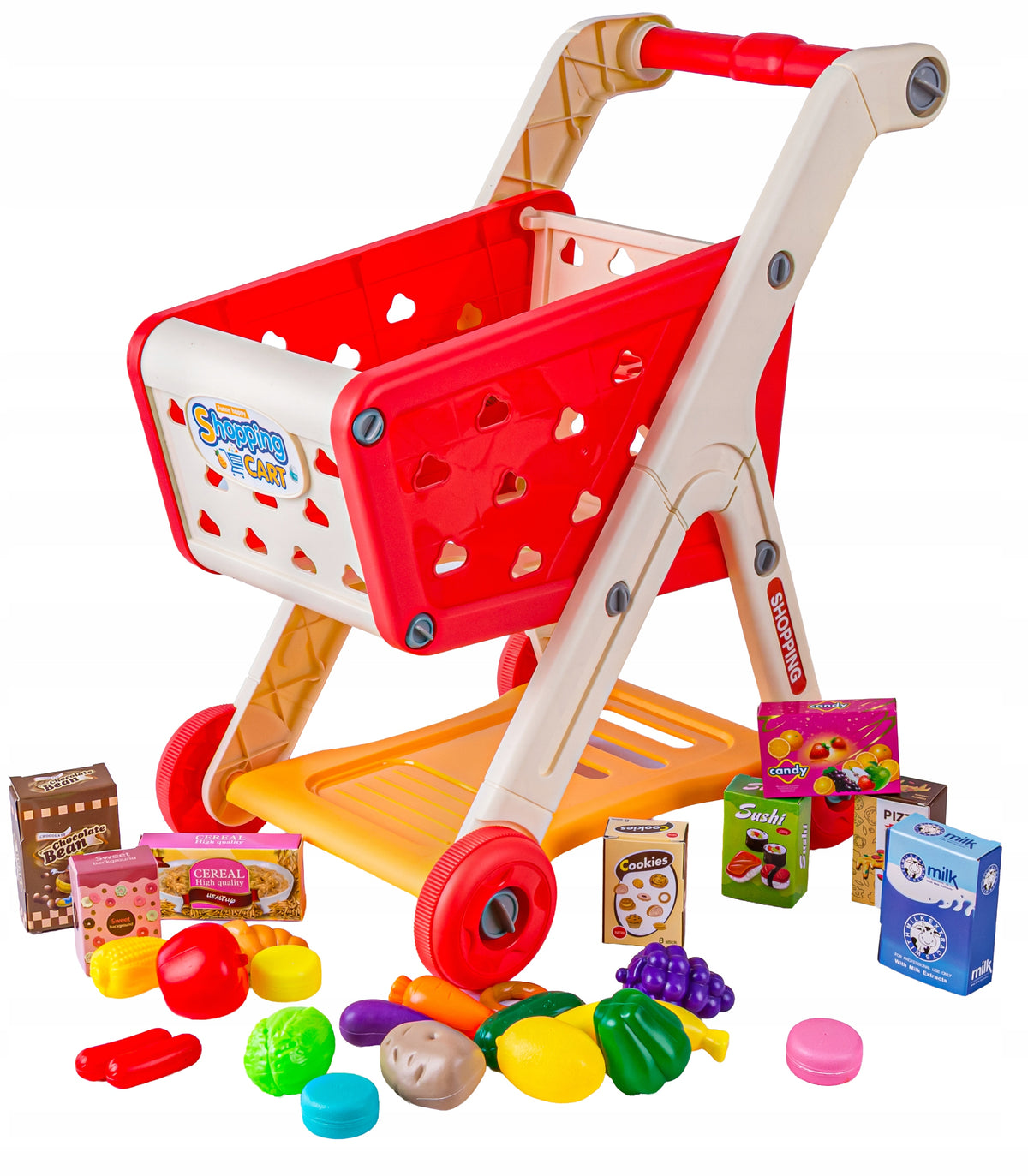 Shopping Cart Shop Basket Fruit Vegetables Supermarket RED Packaging status original