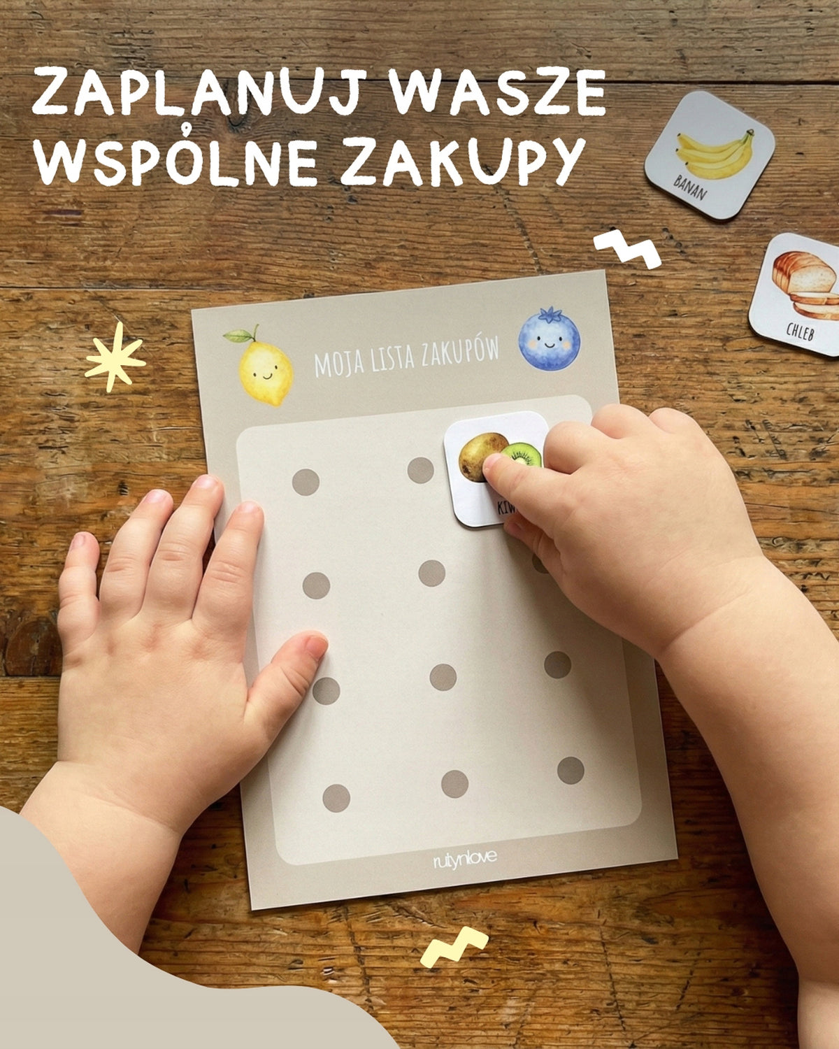 Shopping List - Educational Planner for Kids Fun Learning Responsibility Manufacturer code Rutynlove