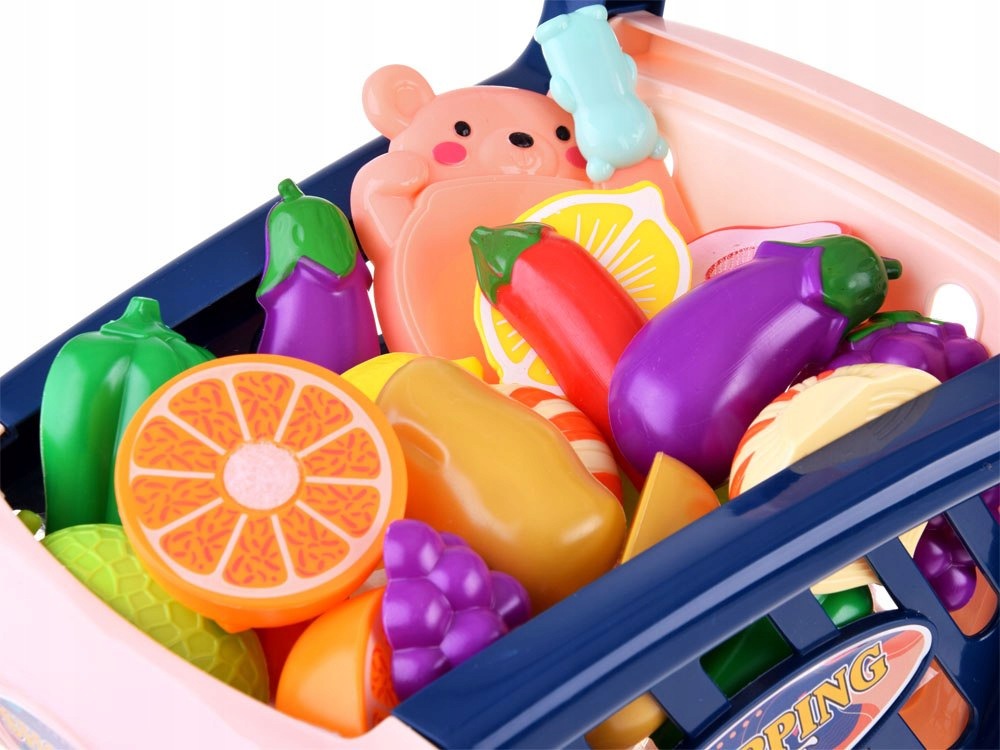 Shopping trolley + fruit vegetables for cutting Fun in store 36 ele ZA4791 Brand Jokomisiada