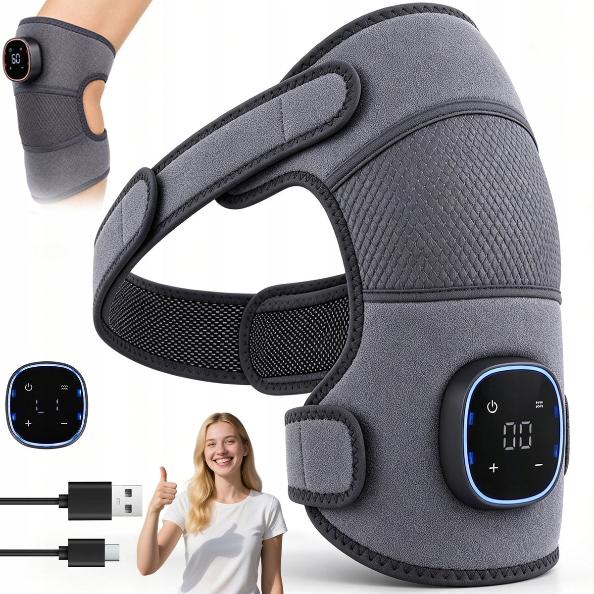 Shoulder Massager Adjustable for Both Shoulders Heated Relaxation Pain Relief