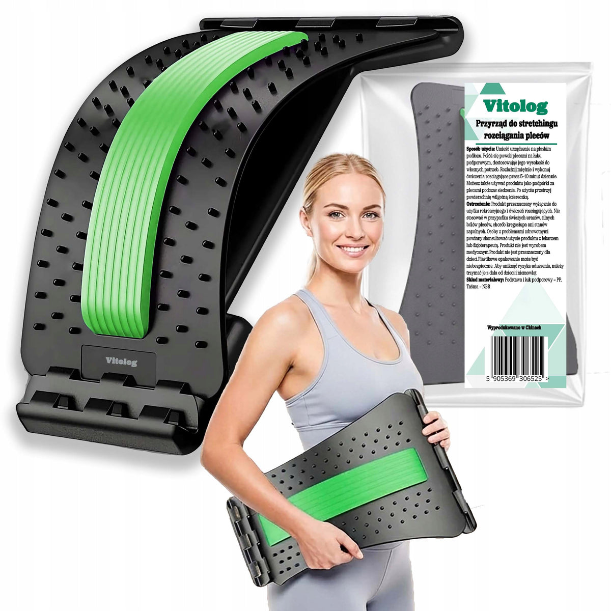 Shoulder neck back massager spine stretching massage device