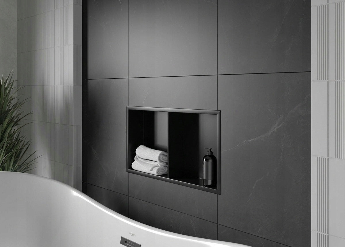 Shower Cavity Shelf Double Black 70x28 cm Manufacturer code 5904178498513