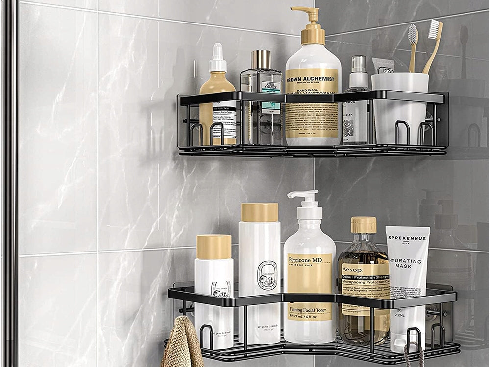 Shower Shelf Corner Hanging Without Drilling Loft SET of 2 Black Manufacturer code 27214