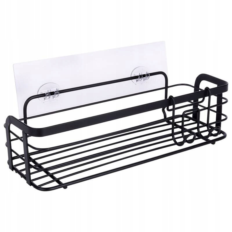 Shower Shelf Metal Black Glued Brand Vilde