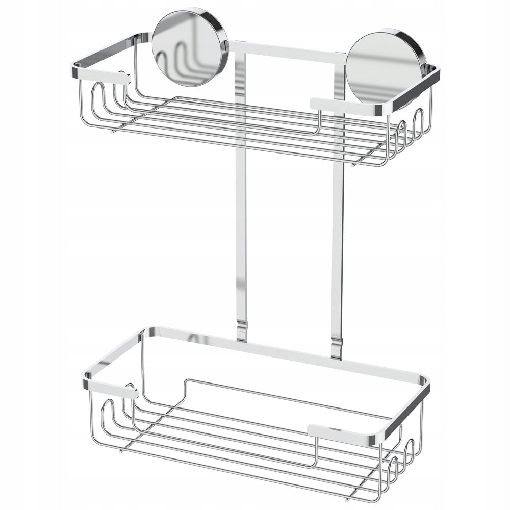 Shower Shelf for Bathroom Silver Durable Self Adhesive Double