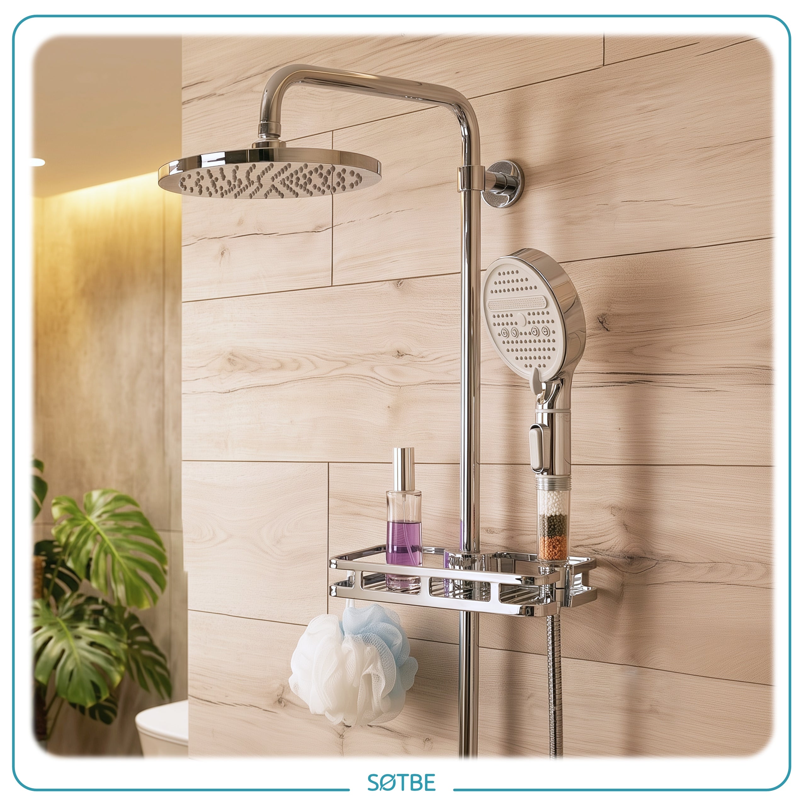 Shower cabin shelf for cosmetics without drilling on the bar GIFT Manufacturer code Półka łazienkowa LARK-S-SHELF-2348338