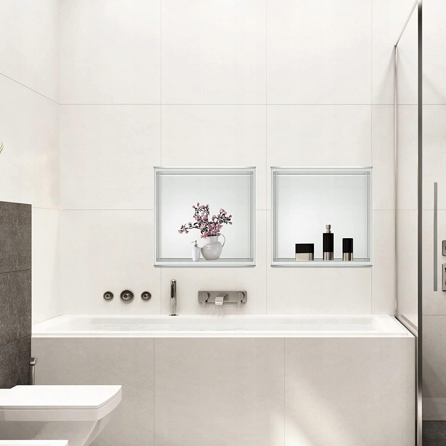 Shower cavity 30x30x10 cm brushed stainless steel niche Brand no brand