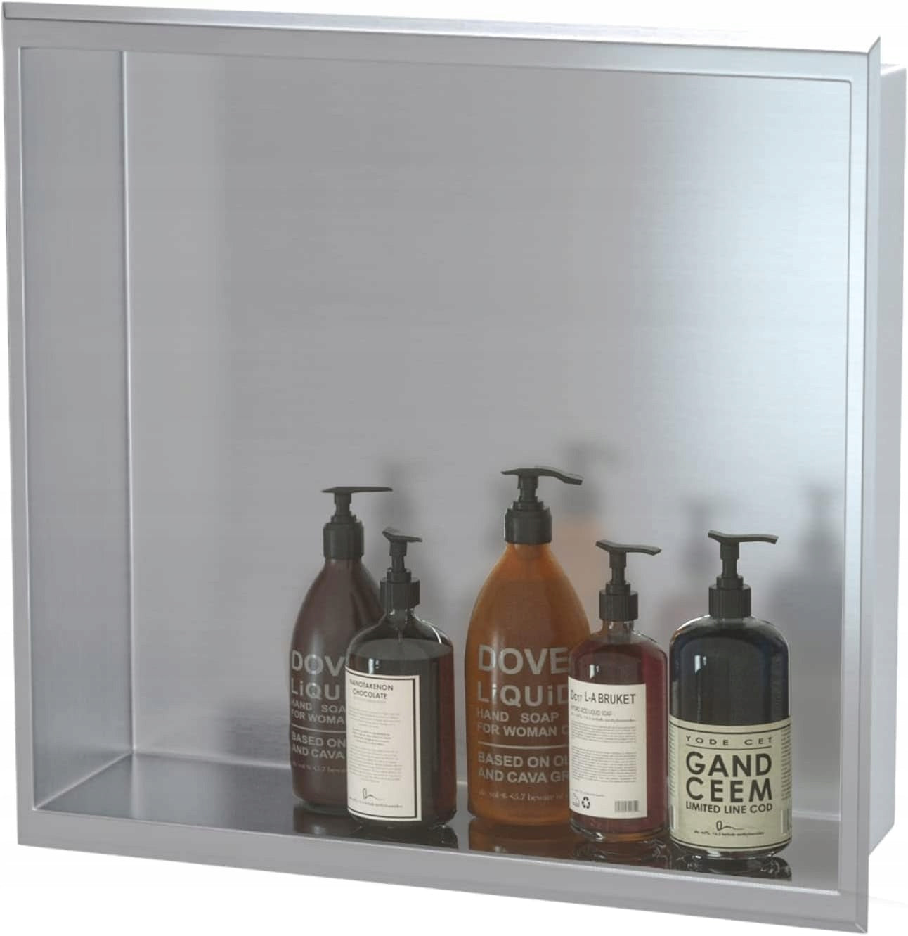 Shower cavity 30x30x10 cm brushed stainless steel niche