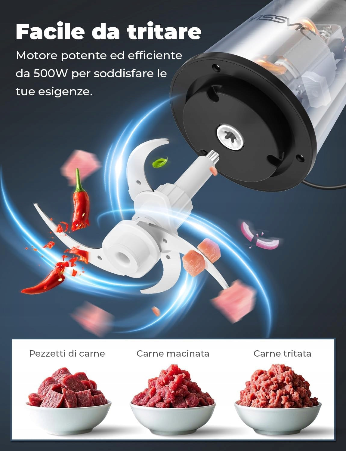 Shredder YISSVIC Y-JR01 500 W Packaging status original