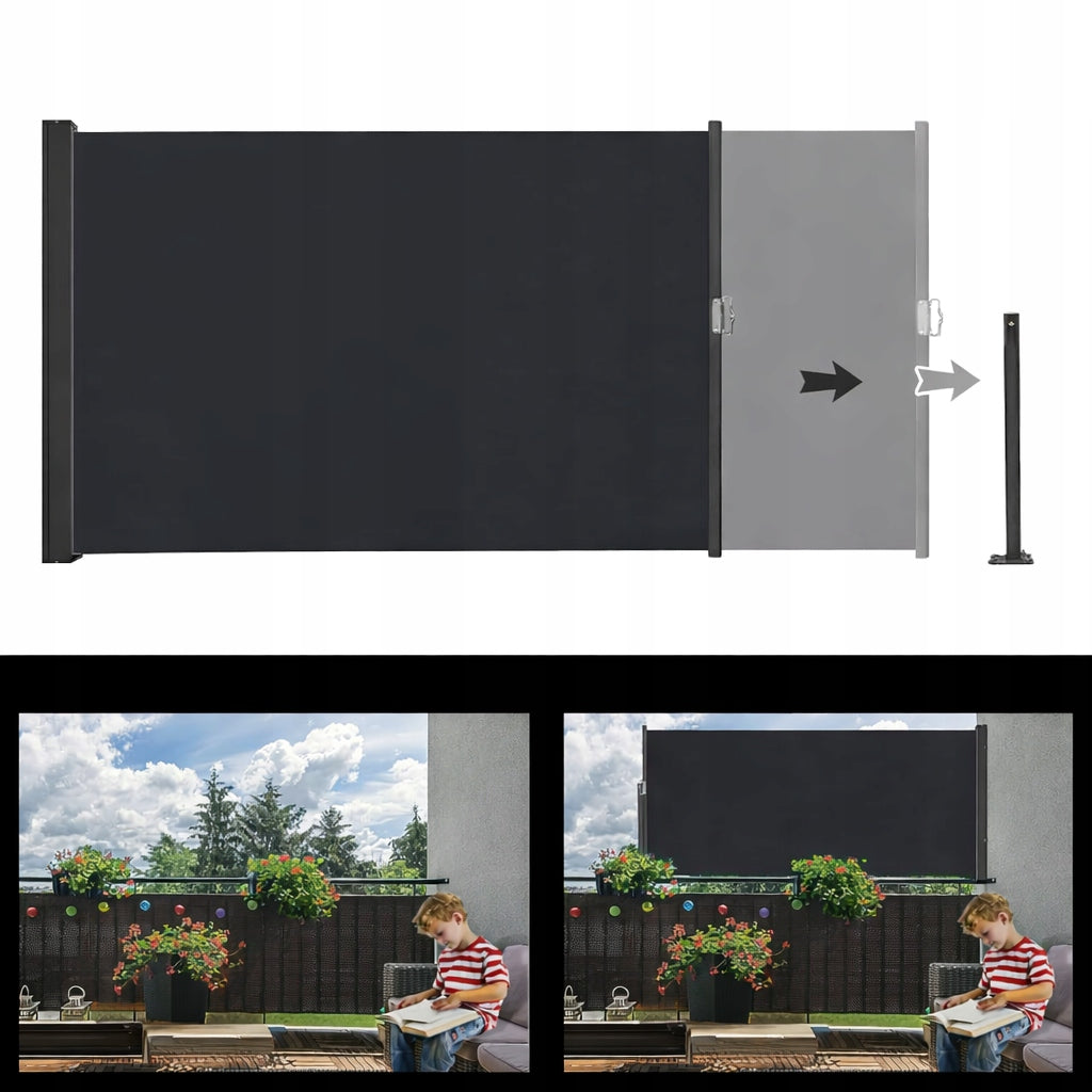 Side AWNING TERRACE Balcony Roller Blind Roll-up Screen 160 x 300 cm Packaging status original