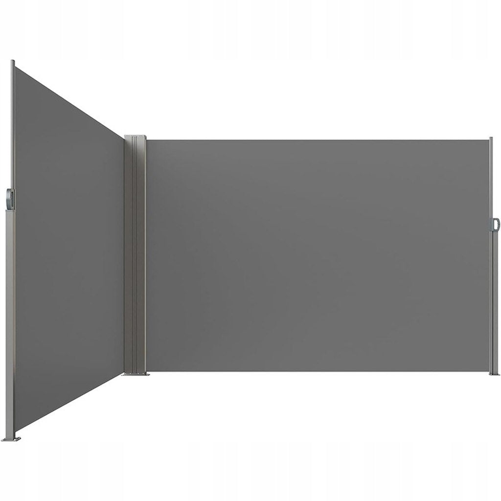 Side corner awning terrace LUARO roll-up screen 180 x 620 cm grey Packaging status original