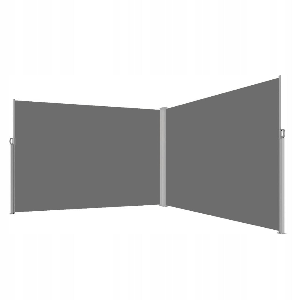 Side corner awning terrace LUARO roll-up screen 180 x 620 cm grey
