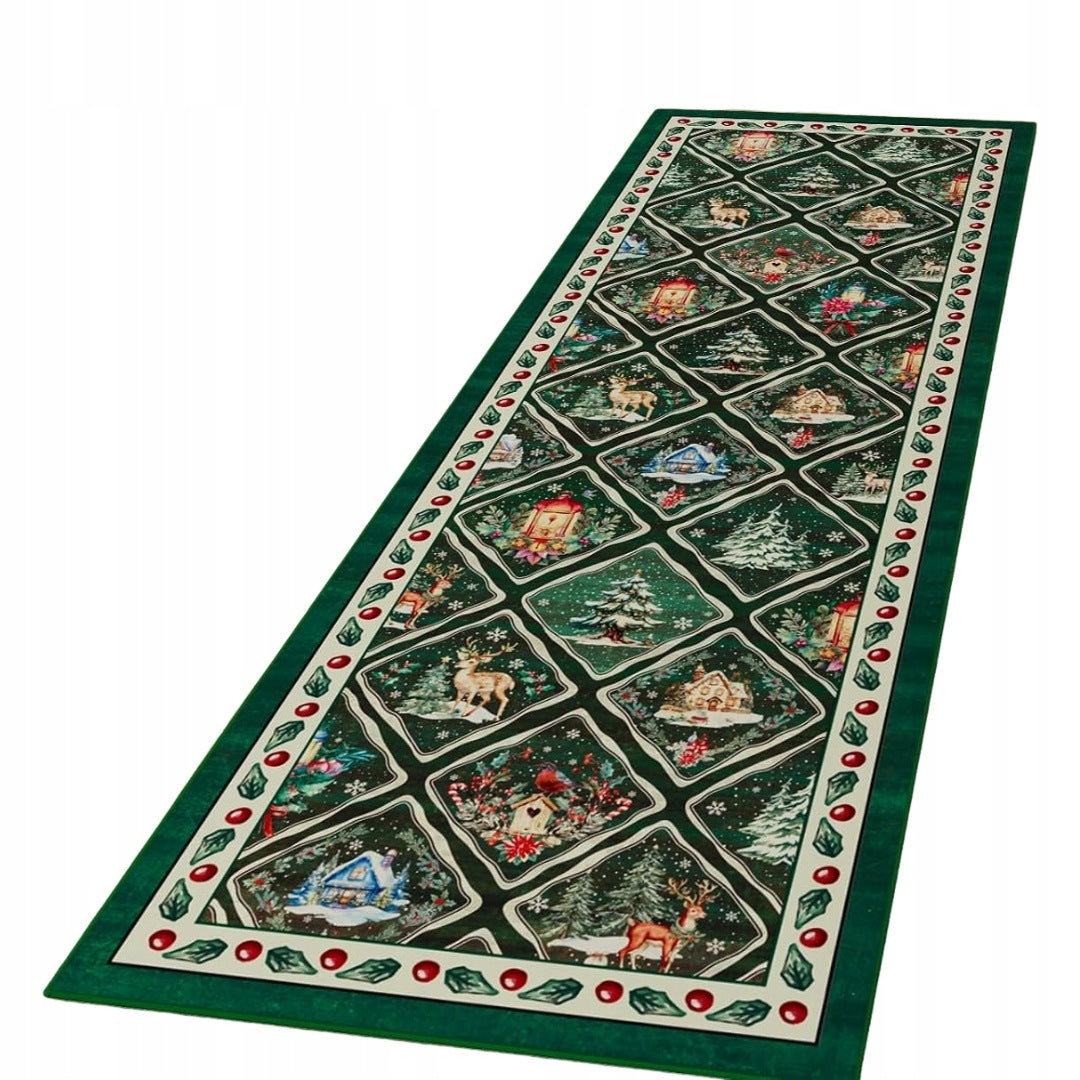 Sidewalk Rug Hallway 60x180cm Christmas GREEN Q1V