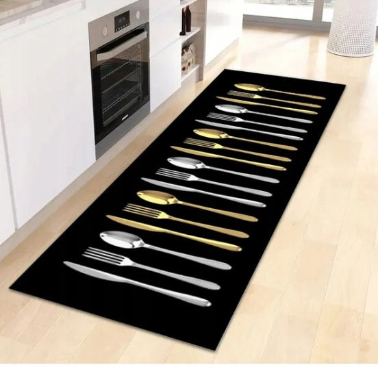 Sidewalk for kitchen non-slip realistic pattern 3D cutlery 50x160 Manufacturer code DYWK_101 50X160