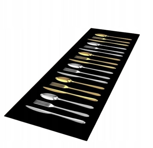 Sidewalk for kitchen non-slip realistic pattern 3D cutlery 50x160