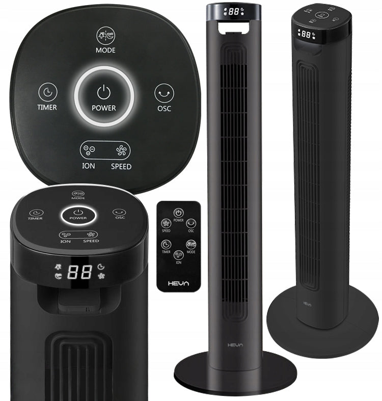 Silent Column Fan HEVA powerful floor fan standing ionization