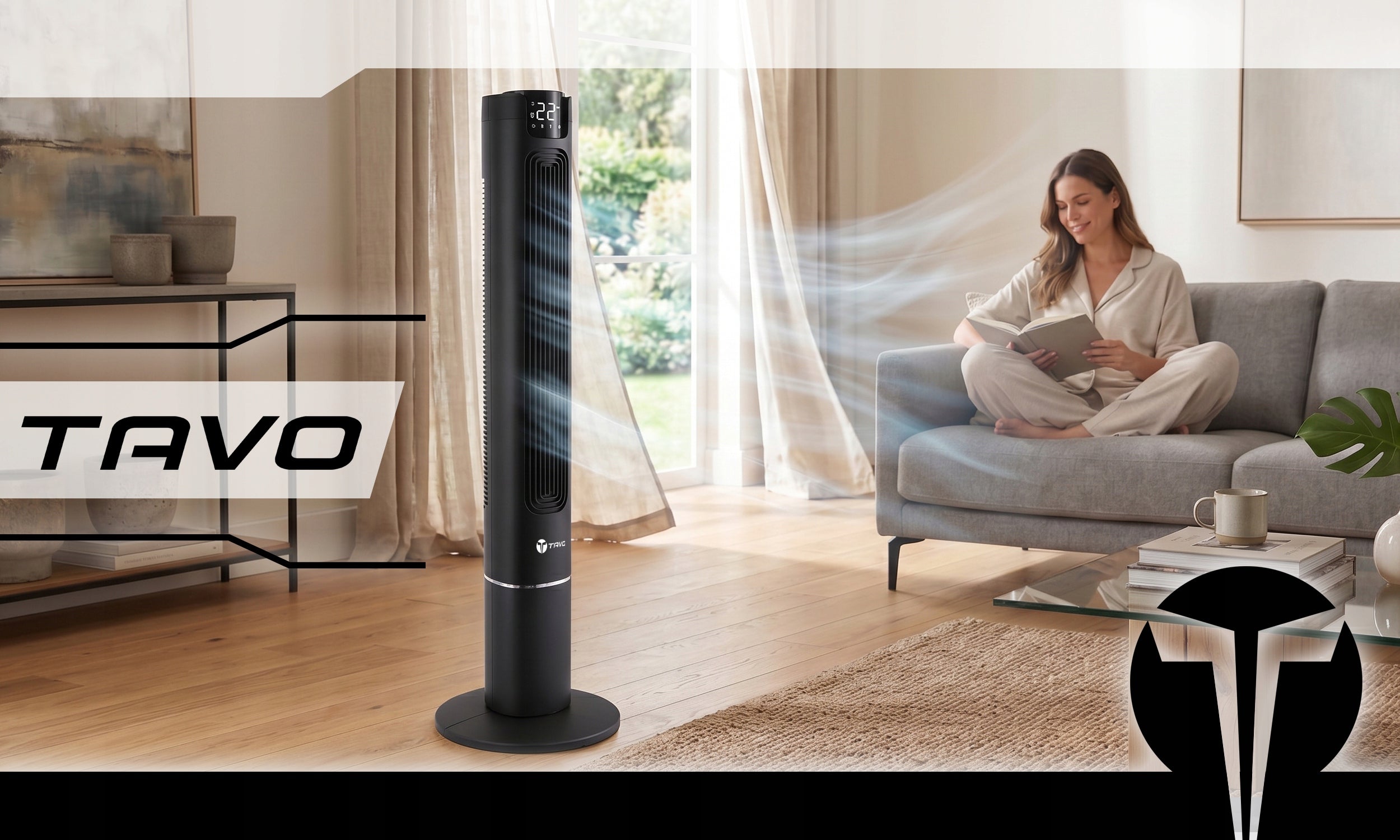 Silent Fan 117cm Column Ionization Remote Control Windmill Standing Aroma Brand TAVO