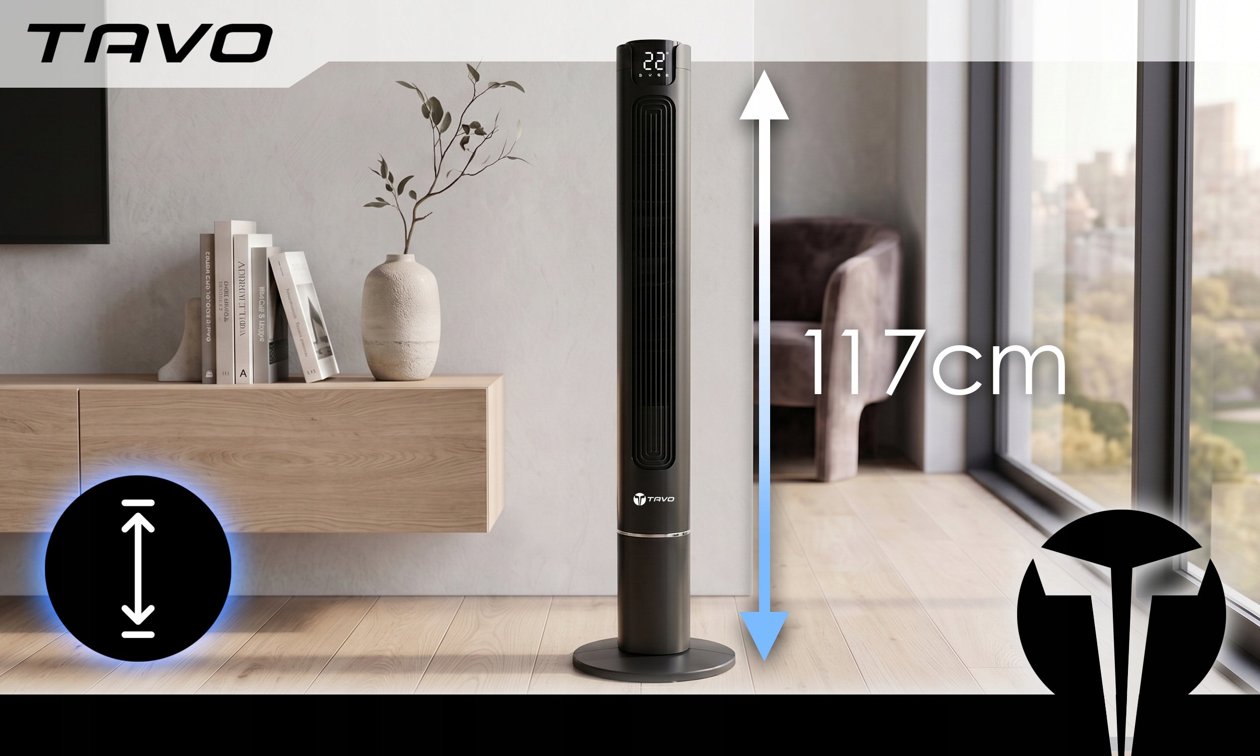 Silent Fan 117cm Column Ionization Remote Control Windmill Standing Aroma Manufacturer code WENTYLATOR KOLUMNOWY STOJĄCY JONIZACJA AROMA