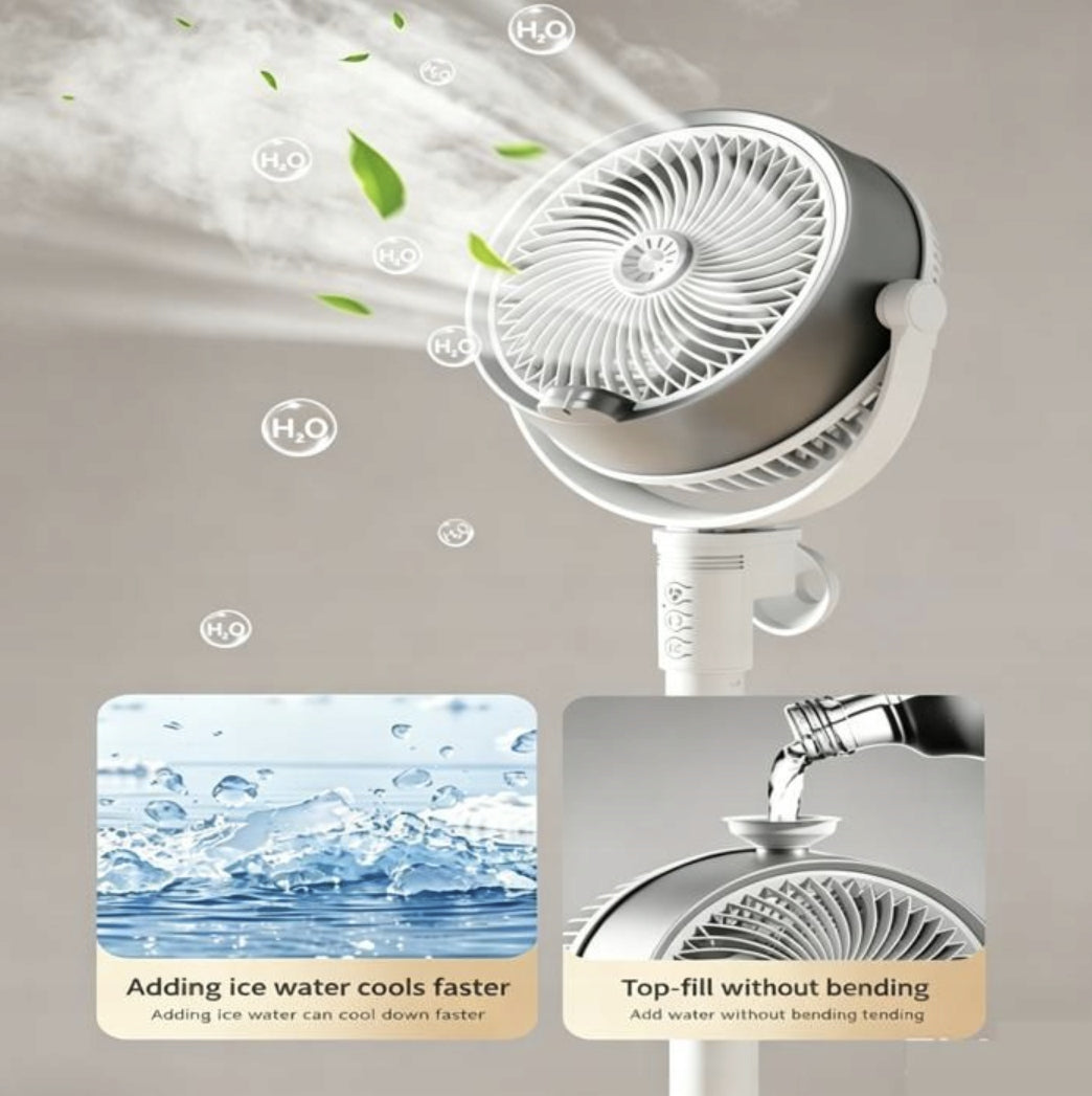 Silent misting fan on castors 3 blades 3 modes 3 speeds misting function Manufacturer code Zakupy_pl