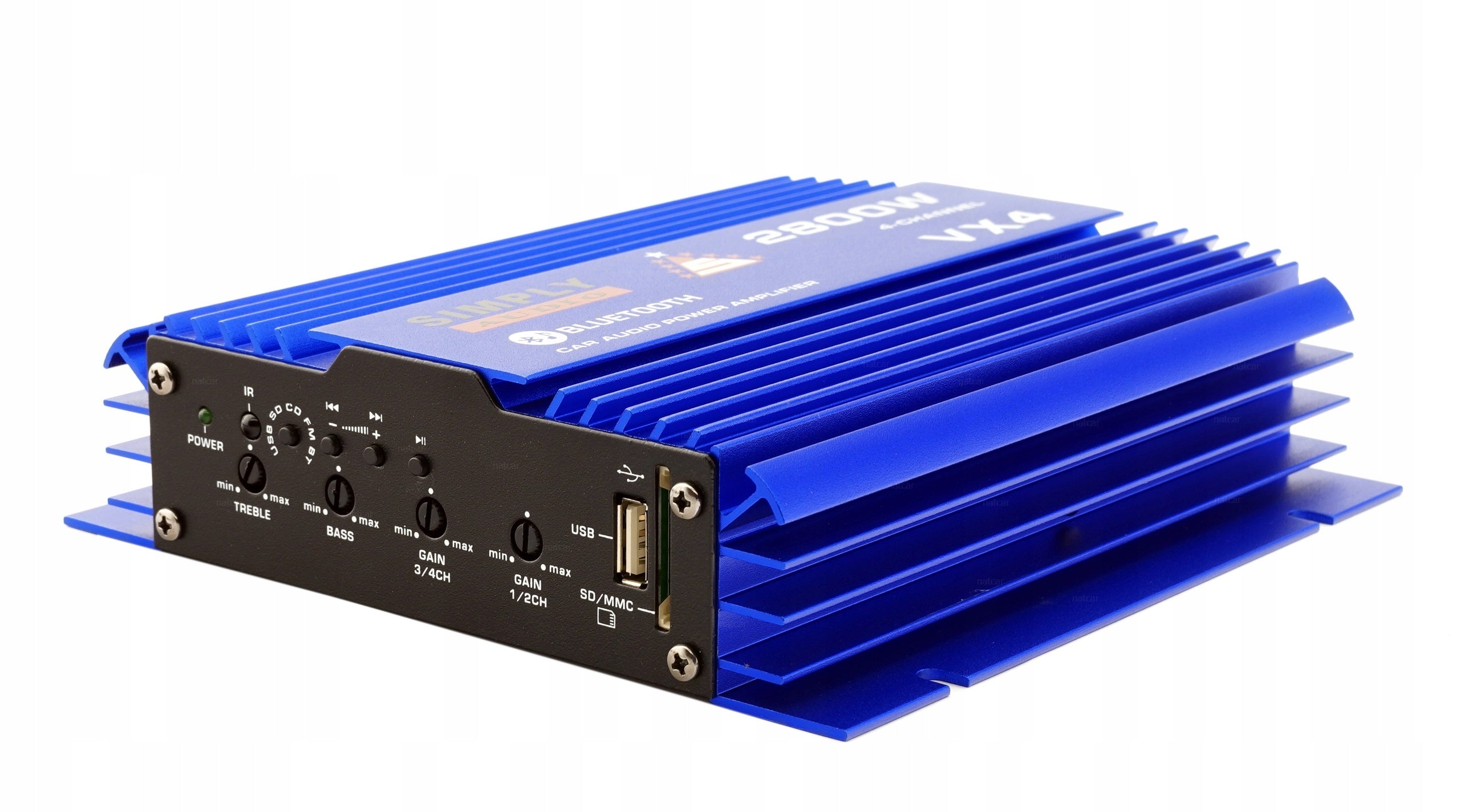 Simply Audio VX4 car amplifier 4 channels USB SD Bluetooth + Remote control Manufacturer code VX4