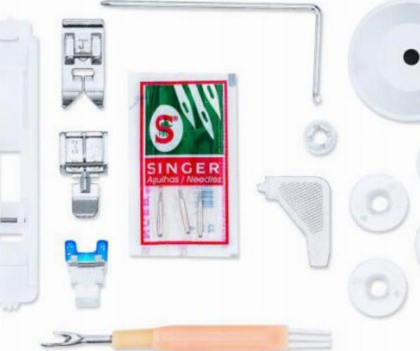 Singer 4423 sewing machine Functions automatic bobbin winding automatic needle threading automatic buttonhole stitching to the size of the button double-needle option smooth sewing speed adjustment needle positioning foot fabric pressure adjustment thread tension adjustment back-sewing