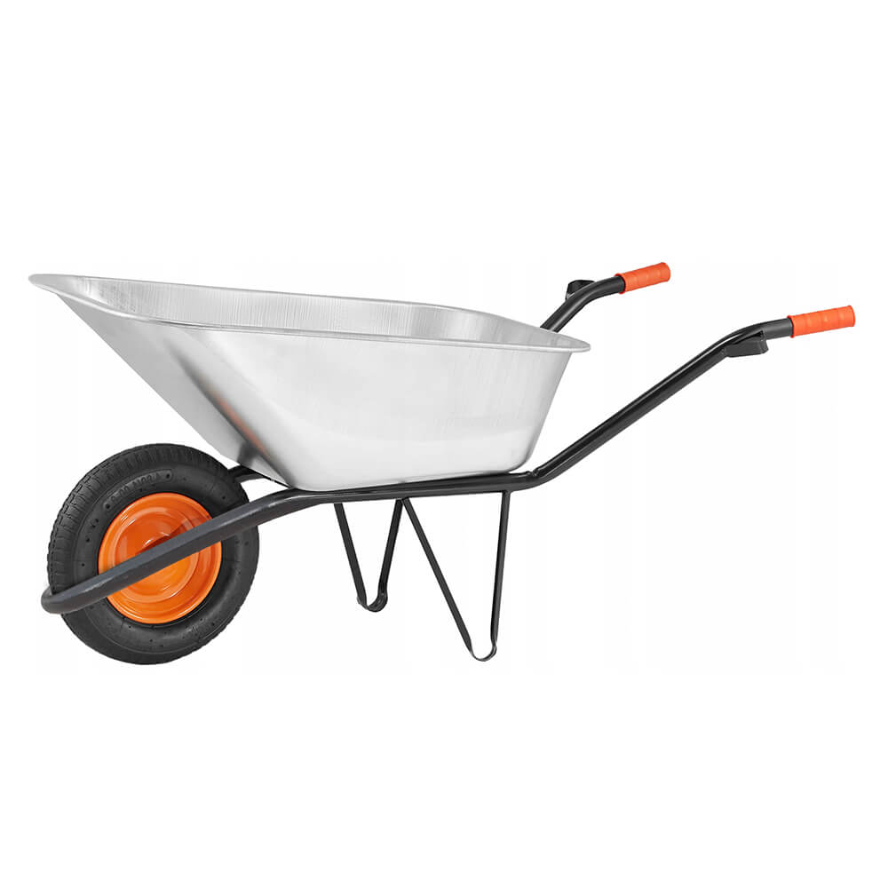 Single Wheel Construction Garden Wheelbarrow 140l 210kg Galvanized Pumped Wheel