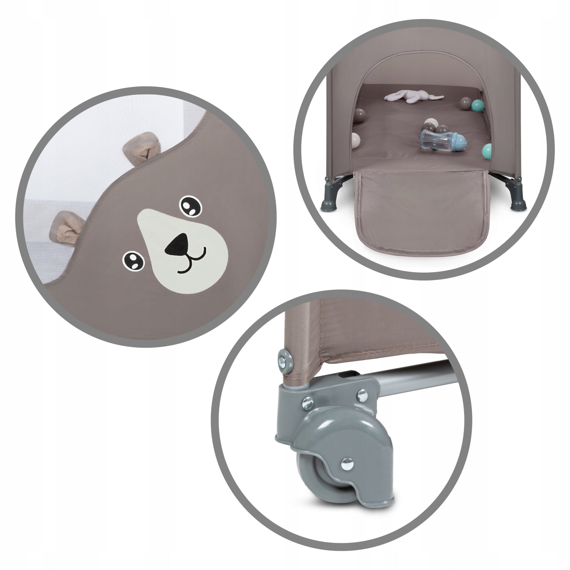 Single-level travel cot BLISSY BASIC sand beige Color beige