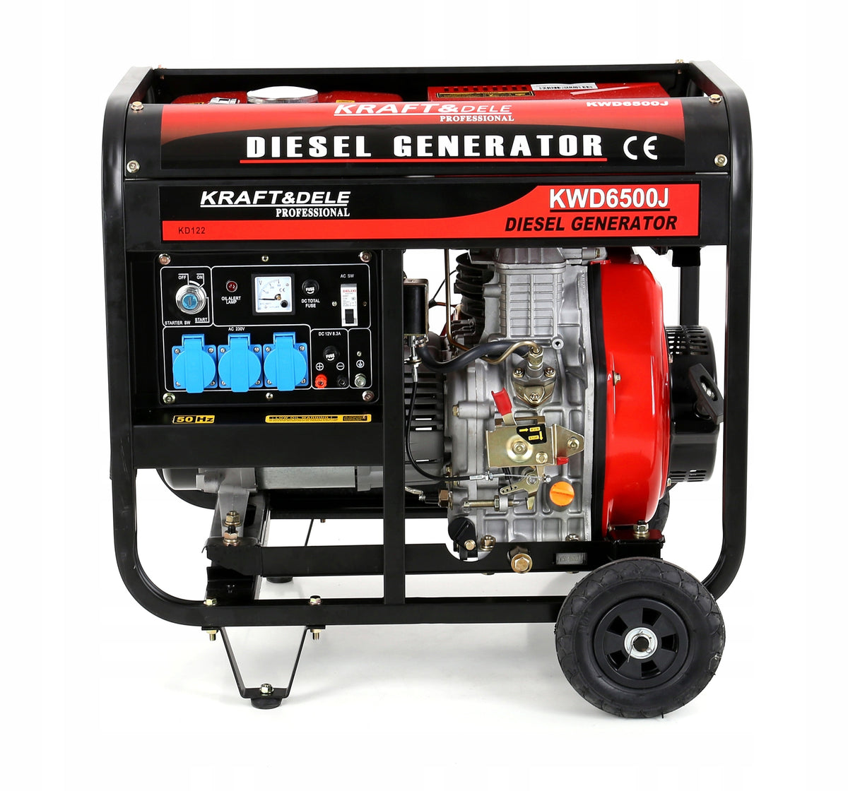 Single-phase portable generator set Kraft&Dele 6500 W oil Manufacturer code KD122