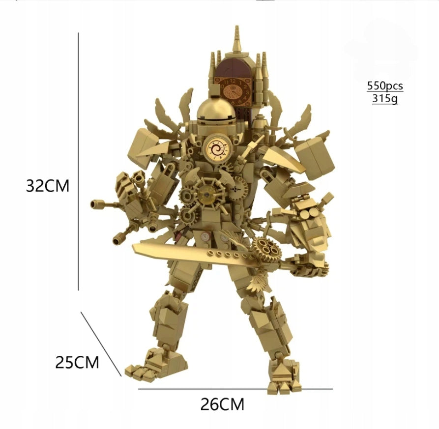 Skibidi Toilet Blocks Gold Clock Building Blocks Titanium Brand no brand