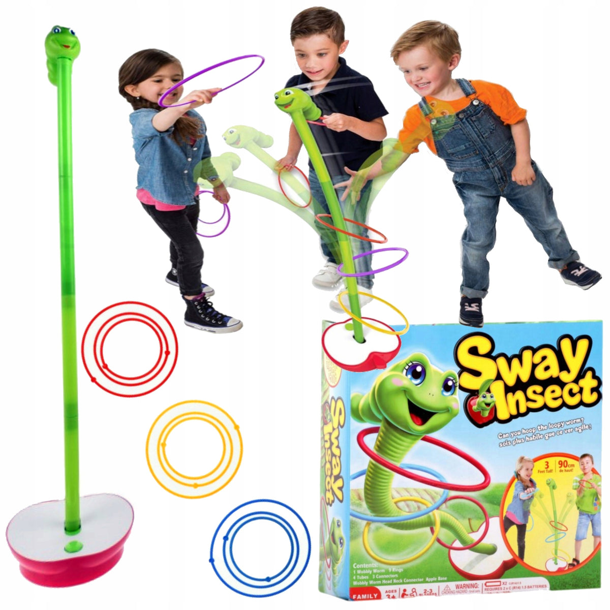 Skill Game Dancing Worm Wobbly Ringo Throw Hoop to Target