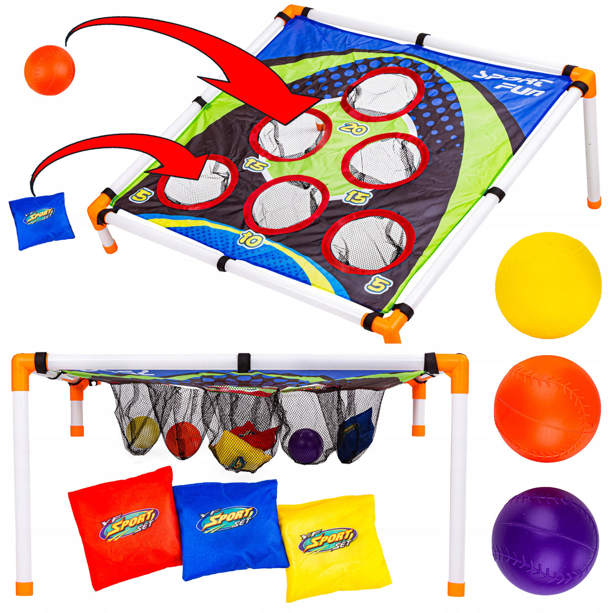 Skill Game For Points Hit Target Throwing Goal Ball Bag
