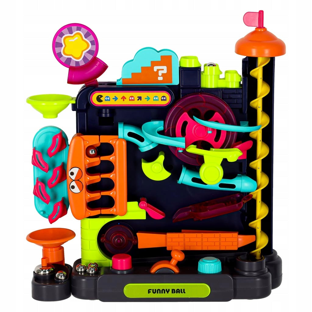 Skill game ball track with obstacles for balls Kid's age 4+ years